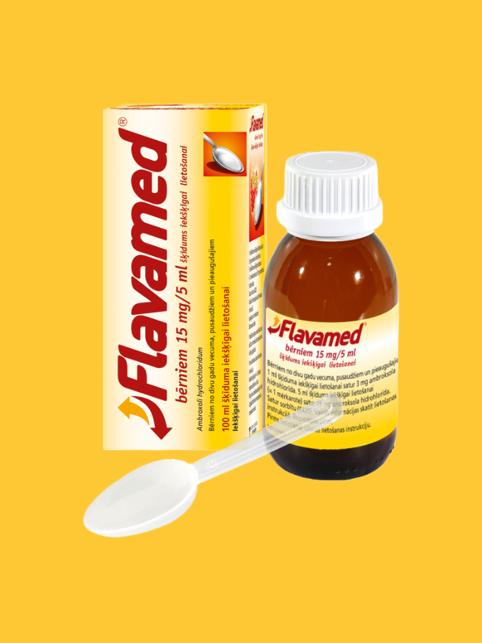Flavamed® bērniem 15 mg/5 ml šķīdums iekšķīgai lietošanai